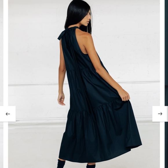 NWOT Paper Label, Navy blue, cotton, maxi length, halter dress by PaperLabel. - Picture 4 of 7